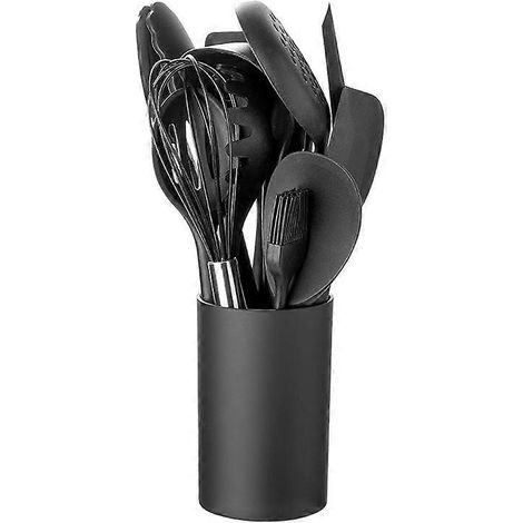 Ensemble d'ustensiles de cuisine KitchenAid, ensemble de 9 pièces en silicone et acier inoxydable : pinces, spatules, etc. (1/5)