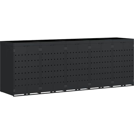 Wheelie Bin Storage for 5 Bins Black 340 x 77.5 x 121.5 cm vidaXL