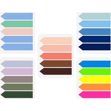 Papier Seitenmarkierer aus Pet in 5 Farben 5 Packungen mit