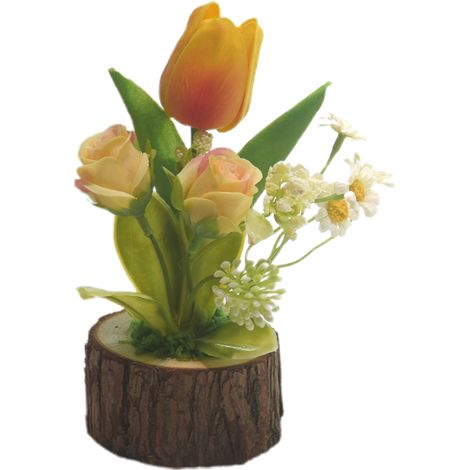 Tulipe artificielle en pot 127 Tulipe Orange décoration intérieure salon bureau fausse plante verte réaliste (1/5)