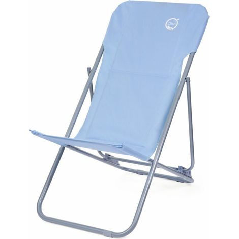 Chilienne de jardin pliable 4 positions – Structure en acier renforcé – Toile matelassée 1cm – Dimensions 96 x 98 x 55 cm – Couleur bleu – O'Sun (1/2)