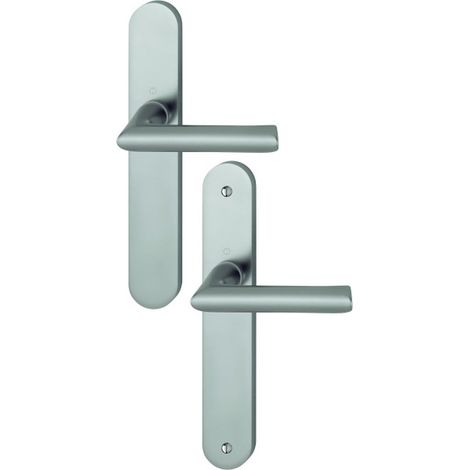 Ensemble sur grande plaque CONFLUENCE inox F9 bec-de-cane - HOPPE