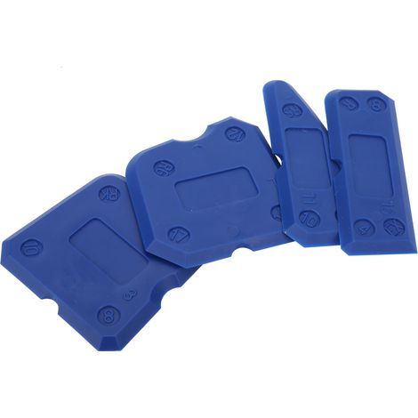 Kit de 4 outils pour calfeutrage : grattoir à mastic silicone, verre et ciment pour la finition et l'étanchéité des joints et du scellant. (1/5)