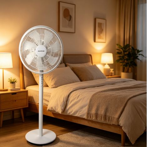 Ventilateur sur pied Aigostar 16 pouces 7 pales, 3 vitesses silencieux oscillant, élégant performant pour maison chambre bureau (1/3)
