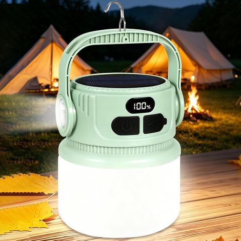 Lampe Camping LED énergie autonome Rechargeable- 2400mAh Lampe Tente Lumineuse Crochet- 6 Modes- Lampe Urgence- IPX5 (1/4)