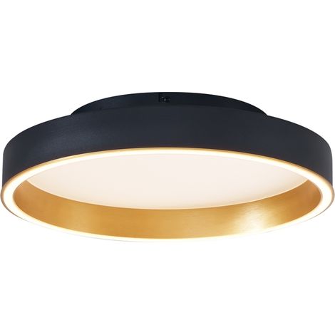 Design-Deckenleuchte schwarz mit Gold 40cm inkl. LED 3-Stufen-Schalter - Ingo