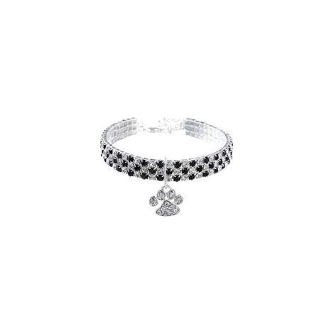 Collier pour Animal de Compagnie avec Diamants - Réglable - Pendentif en Forme de Griffe de cœur élastique - pour Chat et Chien - Petit Collier pour Animal Domestique (1/3)