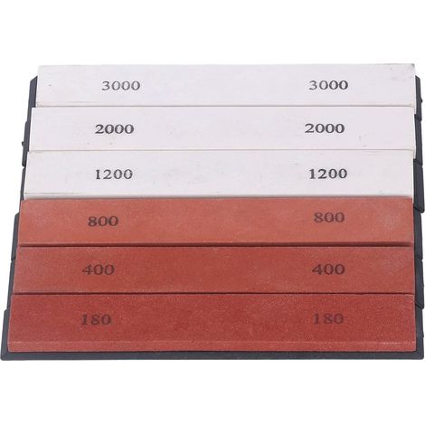 Set di 6 pietre per affilare con grana 180/400/800/1200/2000/3000 – affilacoltelli – cucina