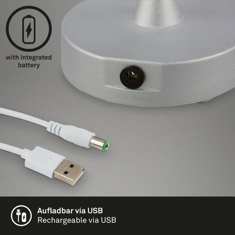 LED Tischleuchte, chrom-matt 1xLED-Module/3W