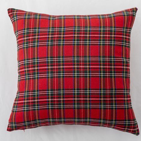Housses de Coussin Rouges à Carreaux Buffalo, Lot de 2 Taies Décoratives pour Canapé et Salon (1/5)