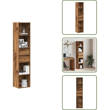 Bücherregal Altholz-Optik 36x30x171 cm Holzwerkstoff - Bücherregal - Bücherregale - Bücherschrank - Lagerregal (1/5)