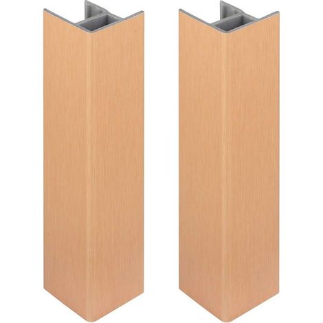 2x jonction de plinthe 120mm bronze cuivre brossé angle angulaire coin cuisine raccord connecteur pied de meuble profil PVC plastique finition (1/3)