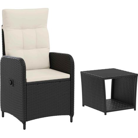 Ensemble de salon de jardin 2 pc Noir et blanc crème vidaXL (1/5)