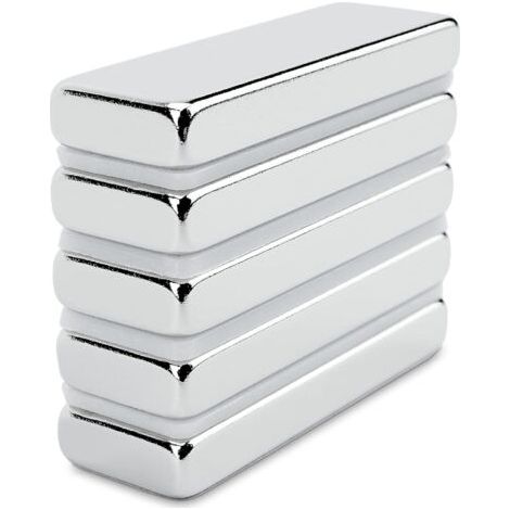 5 pièces Aimant néodyme rectangulaire 30x10x4 mm, aimants néodyme très puissants barre aimantée 5,4 kg de charge (1/5)