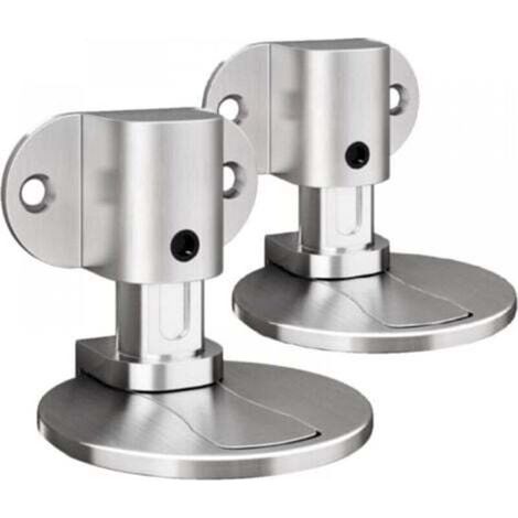 Set mit 2 unsichtbaren und robusten magnetischen Türstoppern aus Metall mit Klebstoff und Schrauben, für Büro und Zuhause (silber)