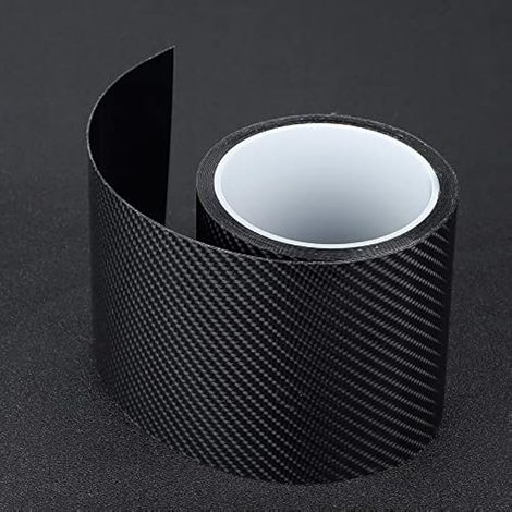 Film de Protection de Peinture pour Voiture, Ruban Adhésif en Vinyle Carbone Film de en Fibre de Carbone Noir Autocollant Anti-Rayures pour Porte de Voiture (10 Cm X 3 mètres) (1/3)