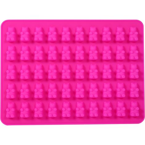 Moule en silicone ours 50 cavités pour chocolat et bonbons DIY, forme rose rouge (1/3)