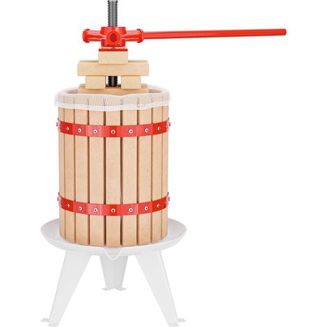 Wiltec Torchio frutta da 6 l con gabbia in legno e scacco di spremitura, Torchio a leva (1/10)