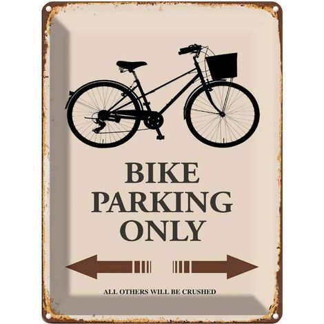 Panneau métallique 40x30 cm - Parking vélos uniquement (1/4)