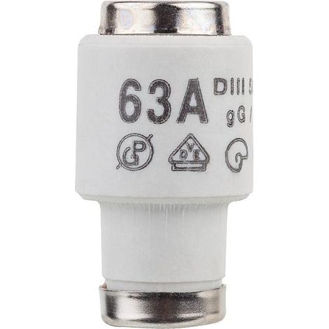 Diazed cartouche fusible DIII 63 A 1 piece