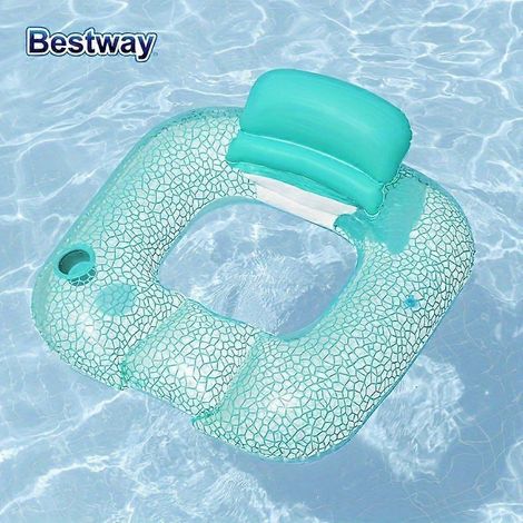 Silla flotante inflable tipo chancla con reposacabezas, cómoda tumbona para piscina, playa o lago, 1 pieza. (1/5)