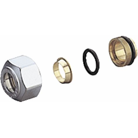 Giacomini – Adaptateur tube cuivre 16x16 – Raccord nickelé pour plomberie – Utiliser clé plate R131 – R178X018