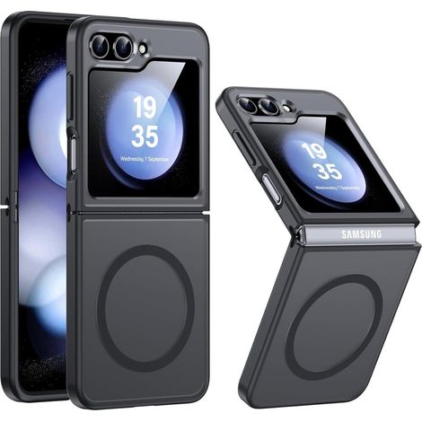 Funda MagSafe para Samsung Galaxy Z Flip7 FE / Z Flip6, funda híbrida mate, negra. (1/5)