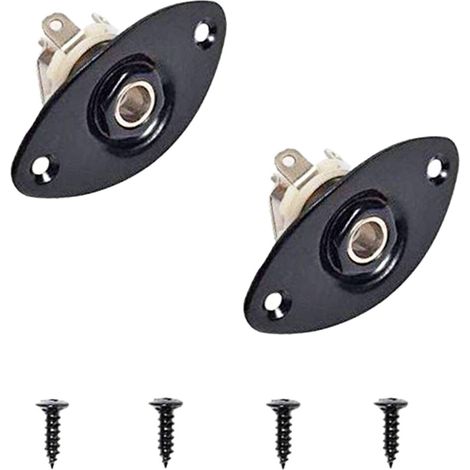 Convient aux panneaux de sortie jack ovales dentelés de 6,35 mm (1/4 pouce) pour guitare électrique, lot de 2 (1/5)