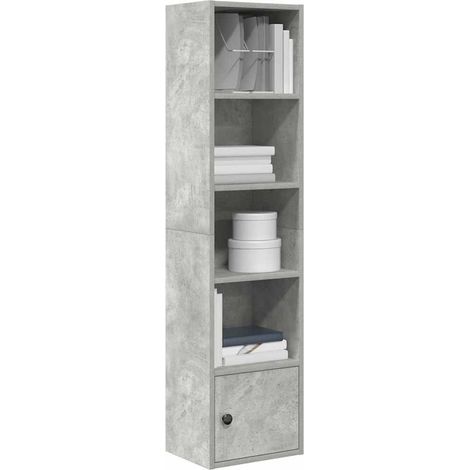 Bücherregal Betongrau 31x24x127 cm Holzwerkstoff