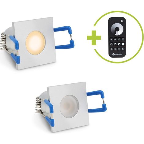 Einbaustrahler Mini Livorno eckig 3W 2700K IP65 - Farbe: silber - Anzahl: 2x (1/5)