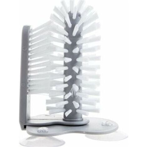 Brosse À Verre - Double Face - Ventouse Intégrée - Pour Bouteilles Et Récipients - 2 Pièces (1/5)