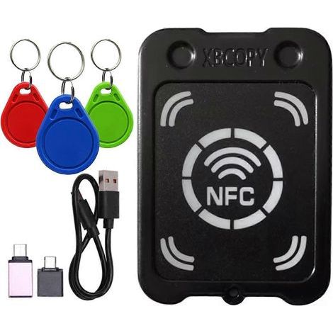 Lecteur/copieur de cartes à puce RFID + porte-clés 3 UID + lecteur de clés de cryptage NFC + circuit intégré 13.56 MHz + jeton RFID C (1/5)
