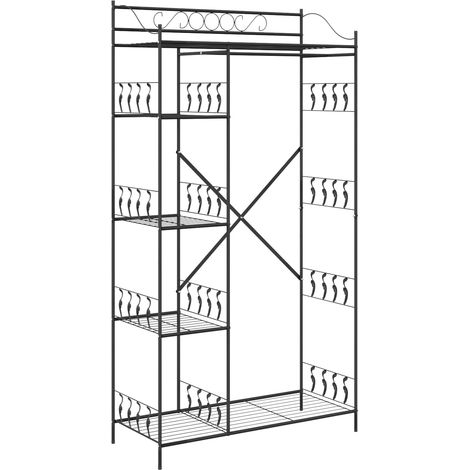 Maison Exclusive - Offener Kleiderschrank Schwarz 101 x 43 x 188