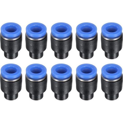 Lot de 10 bouchons d'étanchéité pneumatiques pour systèmes d'air comprimé de 6 mm (1/4)