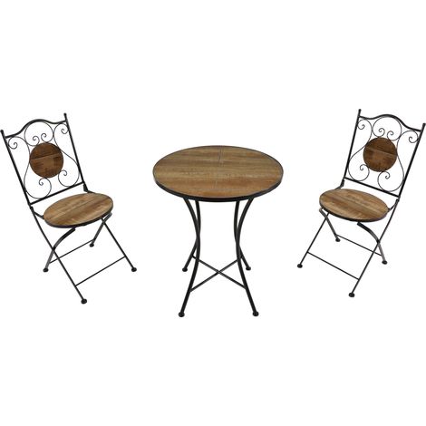 AXI Amélie Table et chaises bistrot, 2 Chaises 1 Table, Ensemble Bistro Extérieur Style Grange Bois Salon De Jardin Bistrot, Table Bistrot Mosaique Pour Jardin/Balcon/Terrasse (1/5)