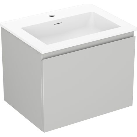 Mexen Orio Badezimmerschrank 60 cm mit Waschbecken Otis, 1 Schublade, grau matt/weiß matt - 91A10-06047-1-BF62-W18M01 (1/5)