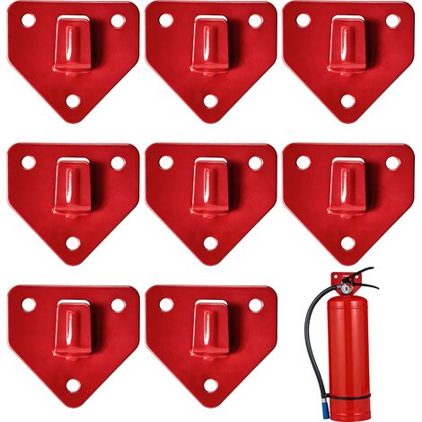 Suppot Extincteu, 8 pièces Cochets Muaux Univesels Suspendus, Convient aux extincteus pesant jusqu'à 6 kg, Suppot Tiangulaie ouge, Facile à Installe, 6,7 x 6,25 cm, Fe. (1/4)