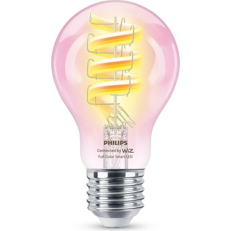 WiZ Philips - Lampadina a filamento LED intelligente Clear 40 W A60 E27 RGB, 929003267121 (1/2)