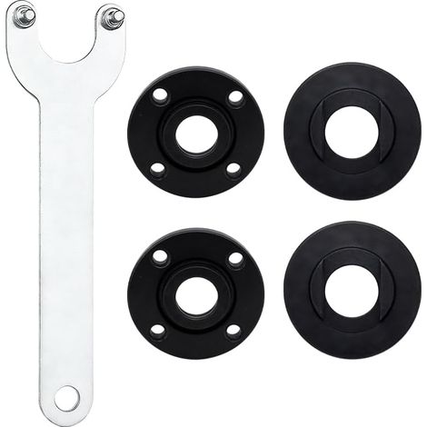 5 Pièces - Clé de meuleuse - Bride de serrage - Fixation de disque - Compatible meuleuse d&39angle 125 mm - Métal - Noir