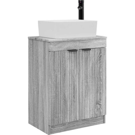 Bathroom Vanity with Sink Grey Sonoma 54 x 35 x 83 cm vidaXL