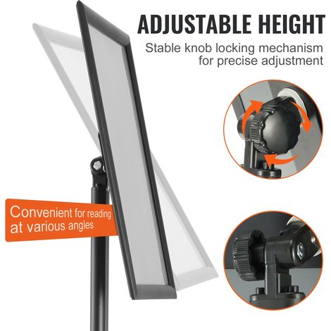 Porte-Affiche 420 x 297 mm Présentoir sur Pied Angle Réglable (1/5)