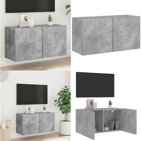 Meuble TV mural gris béton 80x30x41 cm - Meubles Tv - Meuble Tv Mural - Meuble Tv Gris - Meuble Tv Moderne - Étagère Murale - Home & Living (1/5)