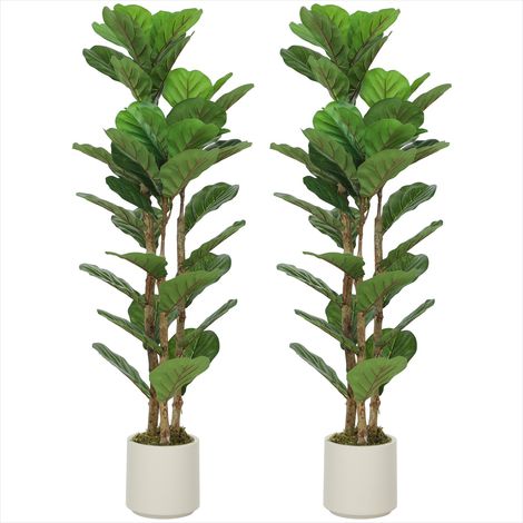 Plante artificielle Lot de 2 figuiers lyre artificiels 120 cm (1/5)