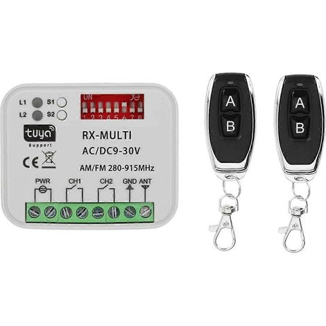Récepteur universel Tuya WIFI pour télécommande de porte de garage 280-915 MHz, module de relais à interrupteur momentané AC/DC 9-30 V (1/5)