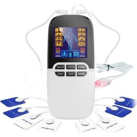 Électrostimulateur musculaire Tens anti-douleur Leytn® avec 8 électrodes réutilisables