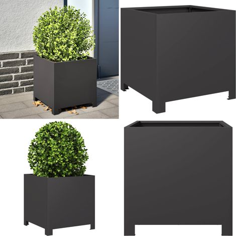 vidaXL Jardinière noir 40x40x40 cm acier (1/5)