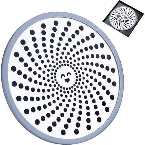 Attrape-Cheveux de Drain de Douche Plat, Couvercle Drain Douche en Maille d'acier Inoxydable avec Bord en Silicone, Protecteur d'écran Filtre Plat Rond pour Sol Salle Bain (1/4)