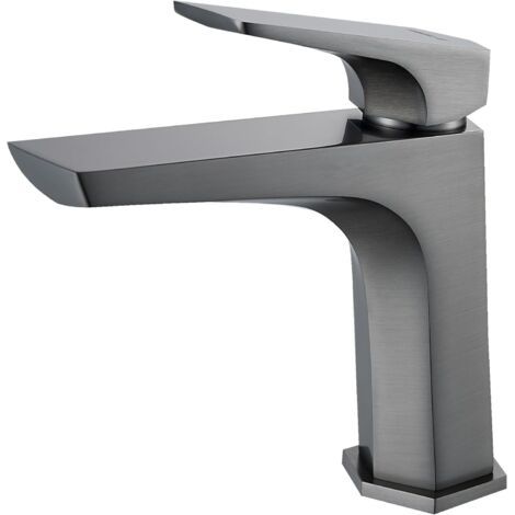 Robinet de salle de bain – Robinet mitigeur de lavabo à poignée unique, design moderne avec construction en laiton durable, installation facile, débit d'eau sans éclaboussures pour lavabo de (1/5)