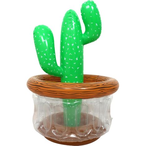 Glacière gonflable en forme de cactus, pour fête de piscine support de boisson gonflable et seau à glace avec motif cactus, idéal pour ajouter une touche amusante aux réunions d' et (1/5)