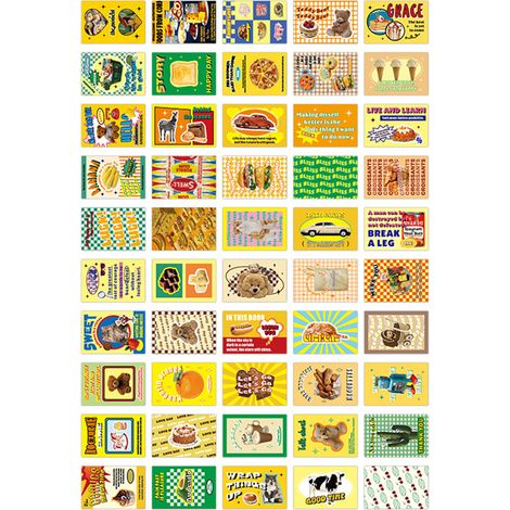 50 Blatt Vintage-Aufkleber, transparentes Muster, niedliches Design, vielseitige Deko-Aufkleber für Tagebücher, Notizbücher, Fotoalben, Typ 3 (1/5)